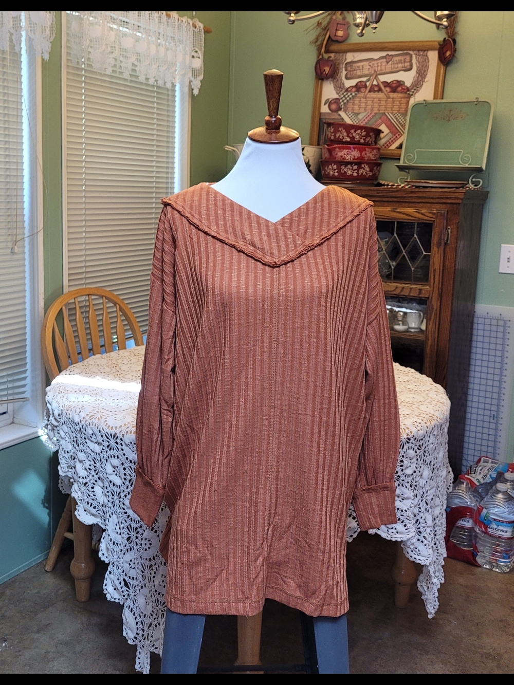 Umgee Rust Long Sleeve Tunic Top NWT